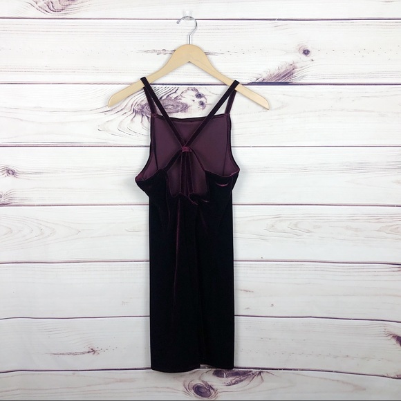 ROBERTA Vintage Purple Velvet Strappy Mini Dress S - Picture 5 of 6